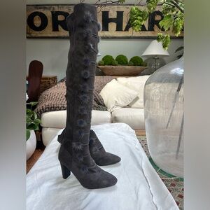 Catherine Malandrino Heeled Fur and Suede Boots